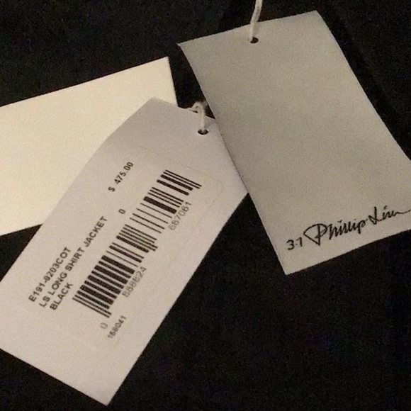 3.1 Phillip Lim Long Shirt Jacket Modern Minimalist Black NWT - Picture 7 of 13